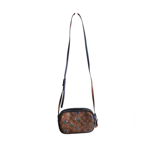 Coach Brown Signature Floral Crossbody Bag - Picture 2 of 6